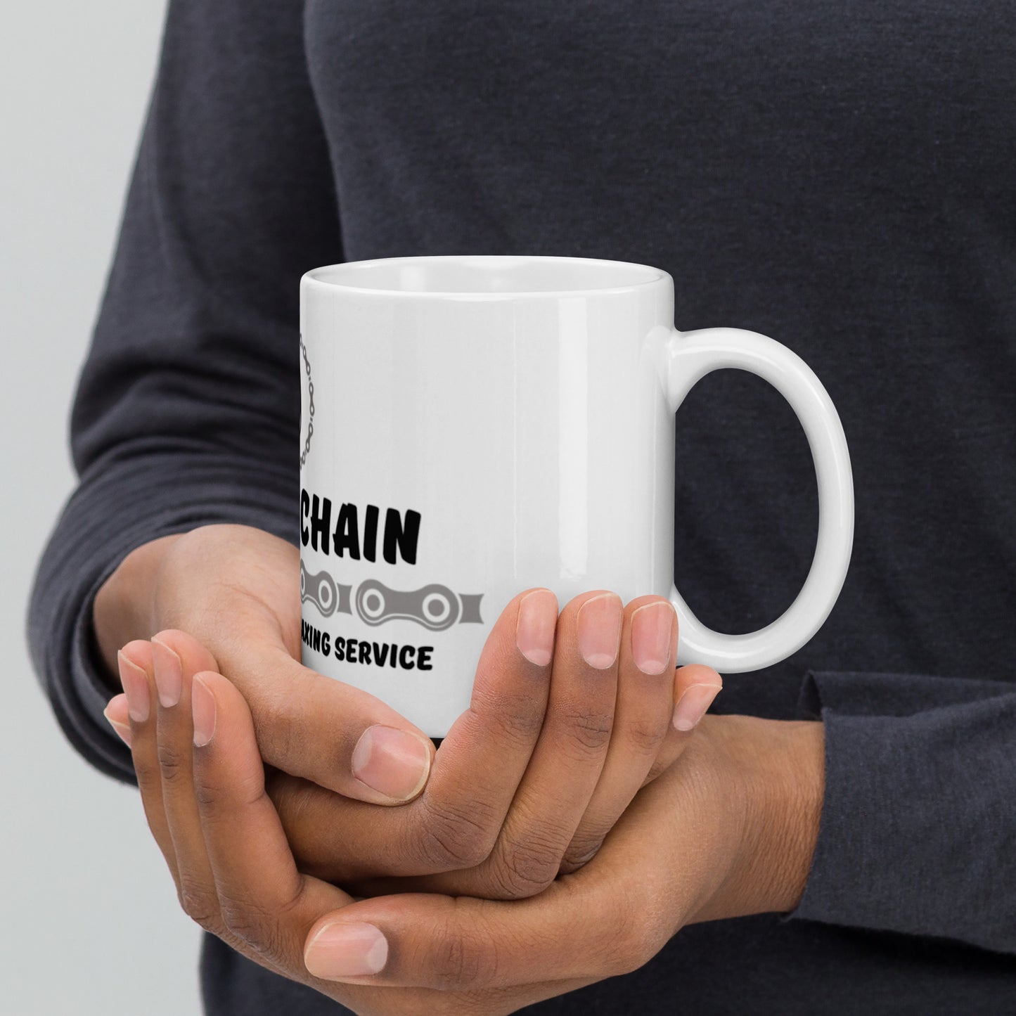 Weiße, glänzende Tasse